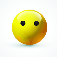 vector round yellow cartoon bubble Blank Mouthless Silence Silent emoticons comment social media Facebook Instagram Whatsapp chat comment reactions, icon template face emoji character message
