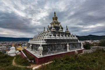 Panoramic view of Shangri-La at Baita Temple, Shangri-La, Yunnan, China