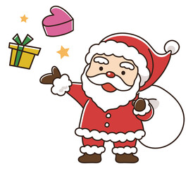 クリスマスにプレゼントを配るサンタクロース