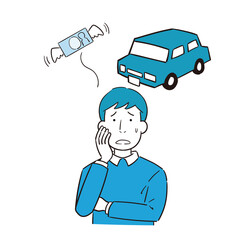車の費用に悩む男性