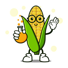 cute corn cartoon mascot character