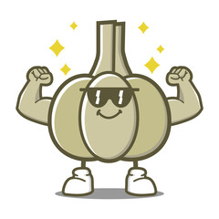 cute garlic cartoon mascot character