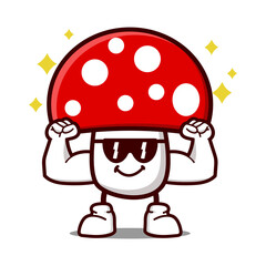 Obraz premium cute mushroom cartoon mascot character