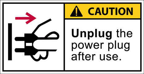 Caution disconnect mains plug from electrical outlet.