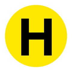 Letter H Floor Marker Symbol, Vector Illustration, Isolate On White Background Label. EPS10