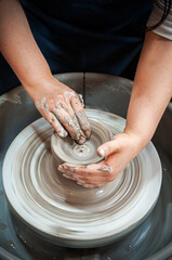 Shaping clay - clay pot and earthenware making by hands