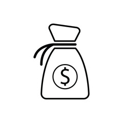 Sack of money icon design isolated on white background