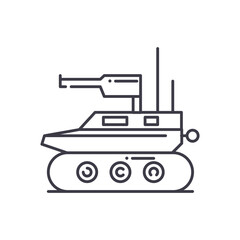 Obraz premium Tank icon, linear isolated illustration, thin line vector, web design sign, outline concept symbol with editable stroke on white background.