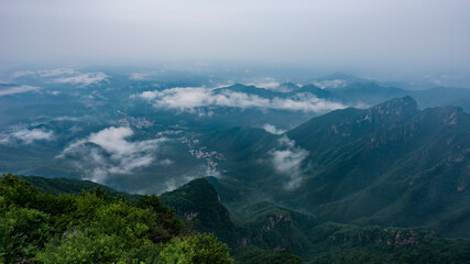 Aerial view of the village in the valley