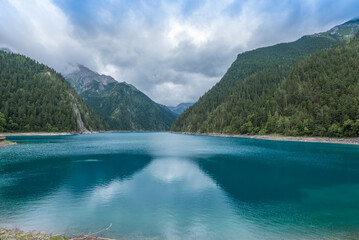 Beautiful blue lake in the mountains