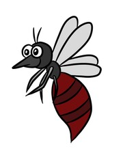 art cartoon mosquito on white background