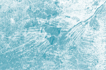 Ice surface texture macro shot on a blue backgrond wallpaper