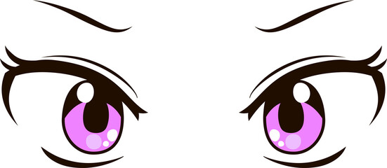 Cute anime-style eyes with an angry look