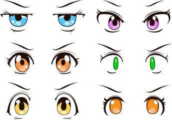 Cute anime-style eyes with an angry look