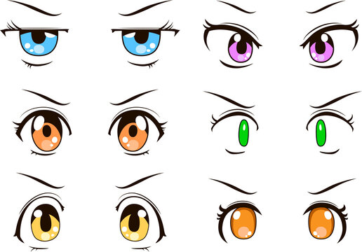 Cute anime-style eyes with an angry look