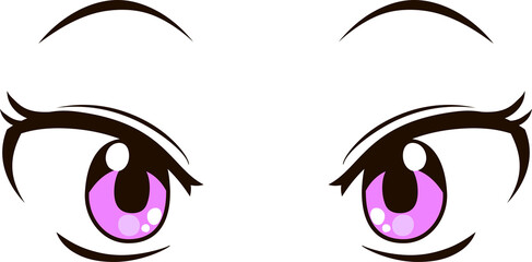 Cute anime-style eyes with normal facial expressions