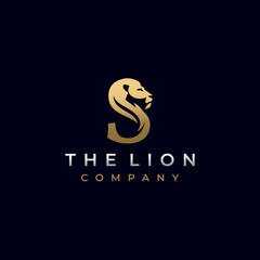 Letter S Lion Head, Elegant Luxury Logo Design Vector