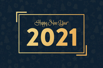 Happy New Year 2021. Holiday concept. Template for background, banner, card, poster with text inscription. Vector EPS10 illustration.