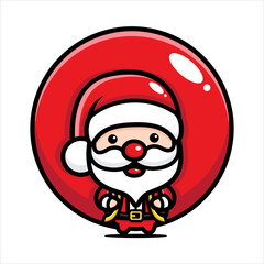cute santa claus characters carry gifts with big bags