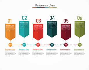 diagram Business and Education By Step 6 Steps design  vector illustration