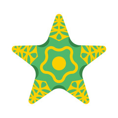 Starfish icon isolated on a white background. Element for your design works. Marine star icon in flat style. Vector illustration.