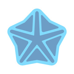 Starfish icon isolated on a white background. Element for your design works. Marine star icon in flat style. Vector illustration.