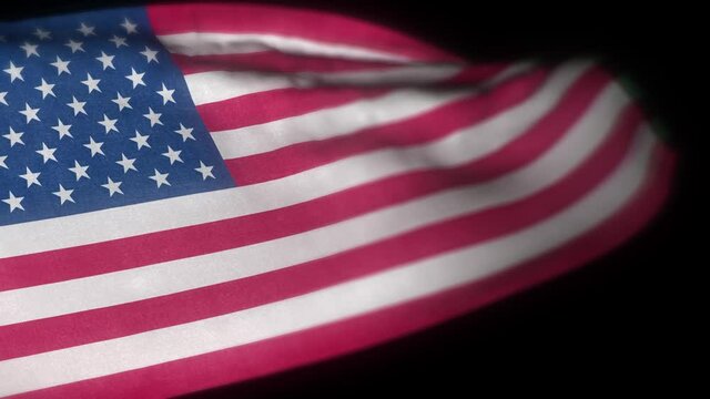 American flag , Realistic 3D animation of waving flag . United States American flag waving in the wind. National flag of America. seamless loop animation. 4K High Quality, 3D render