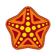 Starfish icon isolated on a white background. Element for your design works. Marine star icon in flat style. Vector illustration.