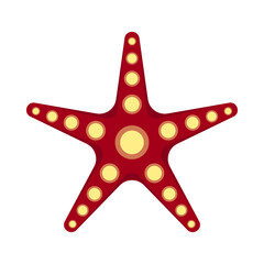 Starfish icon isolated on a white background. Element for your design works. Marine star icon in flat style. Vector illustration.