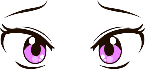 Cute anime-style eyes with a sad expression