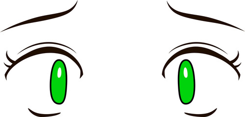 Cute anime-style eyes with a sad expression