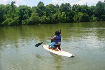 paddle boarding on lake