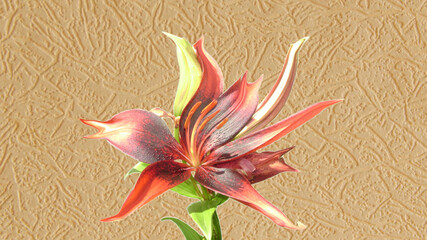  a fantastic flower on shagreen texture