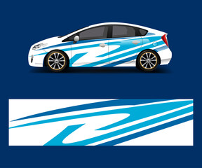 Racing car wrap with simple abstract stripe shapes for Company. Sport car racing wrap vector design template design vector