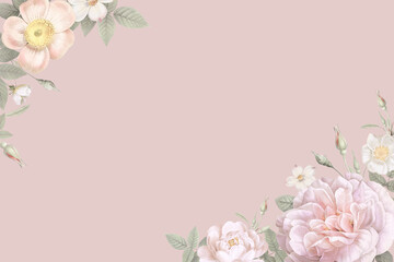 Pink Floral frames background