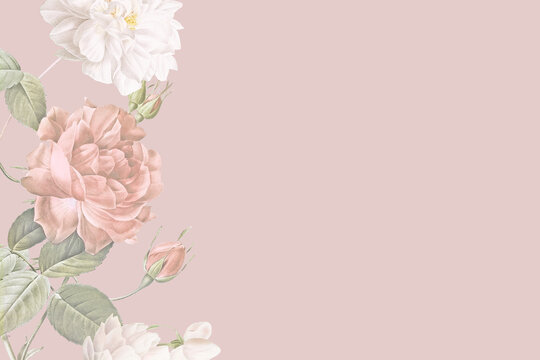 Pink Floral Frames Background