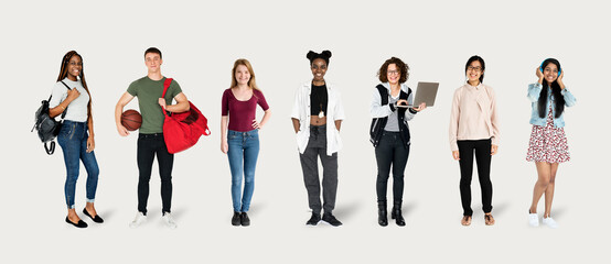 Fototapeta premium Diverse students mockup collection