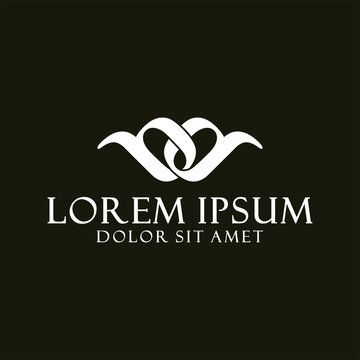 Initial letter bd logo template with vintage lotus flower illustration in flat design monogram symbol