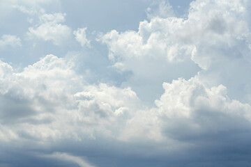 Beautiful sky with white clouds pattern background. Sky and clouds in daylight.