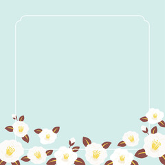 White camellia flowers background illustration