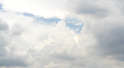 White cloud pattern and texture. Soft sky and clouds in daylight.