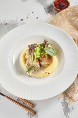 Chicken roll with mashed potato