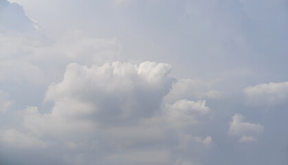 White cloud pattern and texture. Soft sky and clouds in daylight. Outdoor natural background.