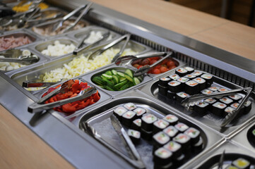 Photo of a self-service food in a mall.