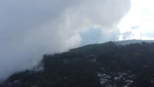 Aerial View From The Clouds Of The Wonderful El Boqueron Park In El Salvador