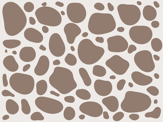 Roundness and sorting of gravel. Brown rounded rock vector.