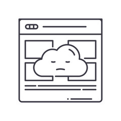 Server not found icon, linear isolated illustration, thin line vector, web design sign, outline concept symbol with editable stroke on white background.