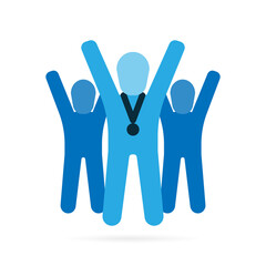 Business success icon. Winner concept symbol on white background. Vector.