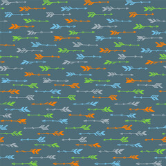 Trendy boho arrows vector seamless ornament. Ethnic rustic design. Indigenous american motif. 