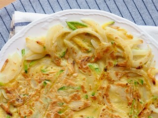 한국음식 계란채소 부핌개
